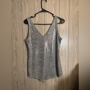 Gray Metalic Women's Top